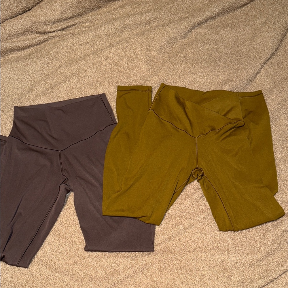 Aerie Brown and Olive/Gold Leggings